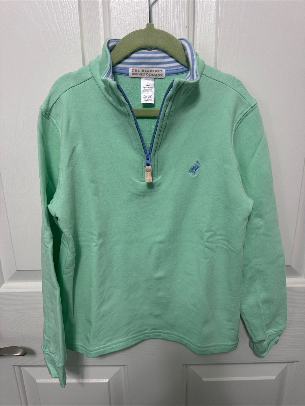 The Beaufort Bonnet Company Mint Green Quarter-Zip Pullover